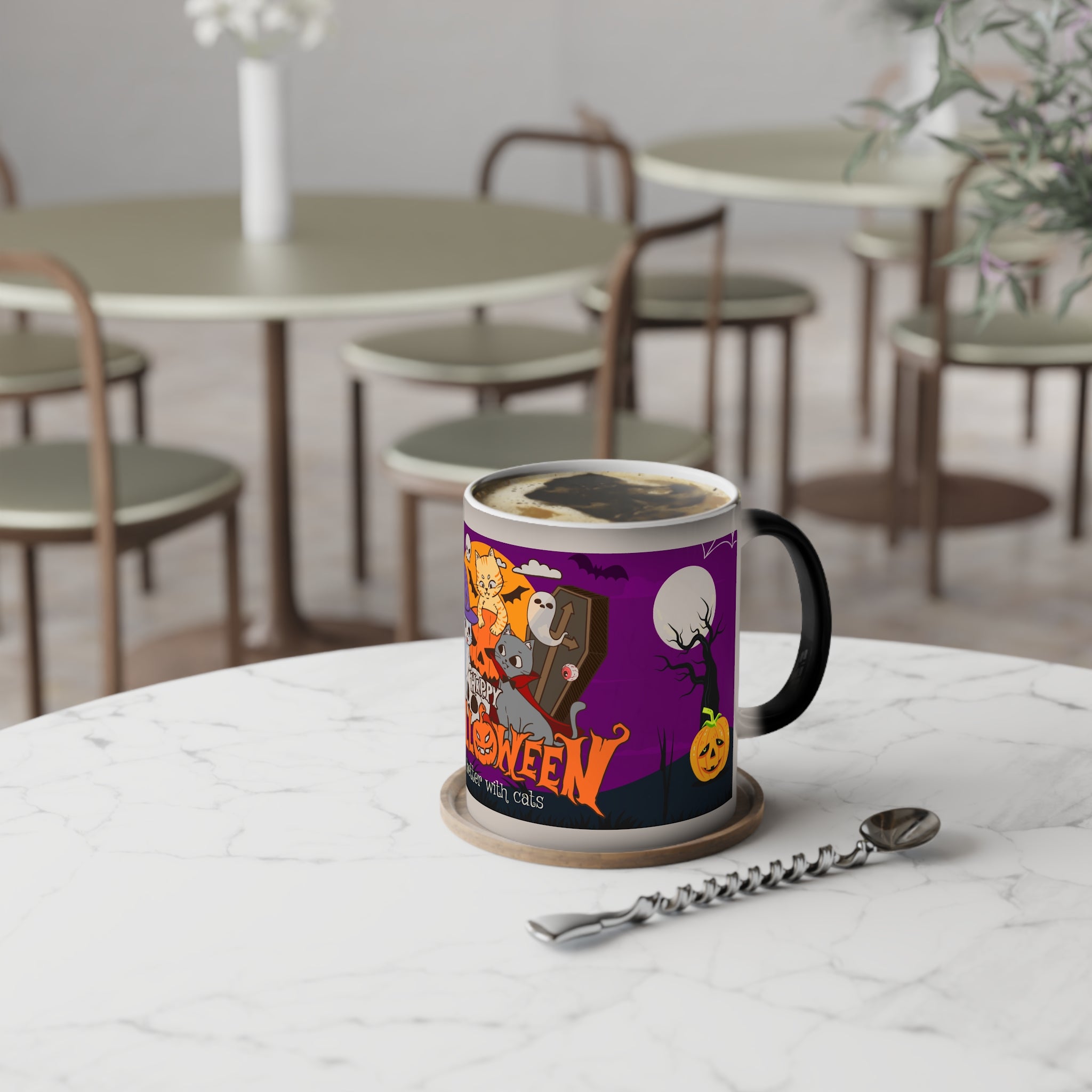 Happy Halloween is Better with Cats | Color-Changing Mug